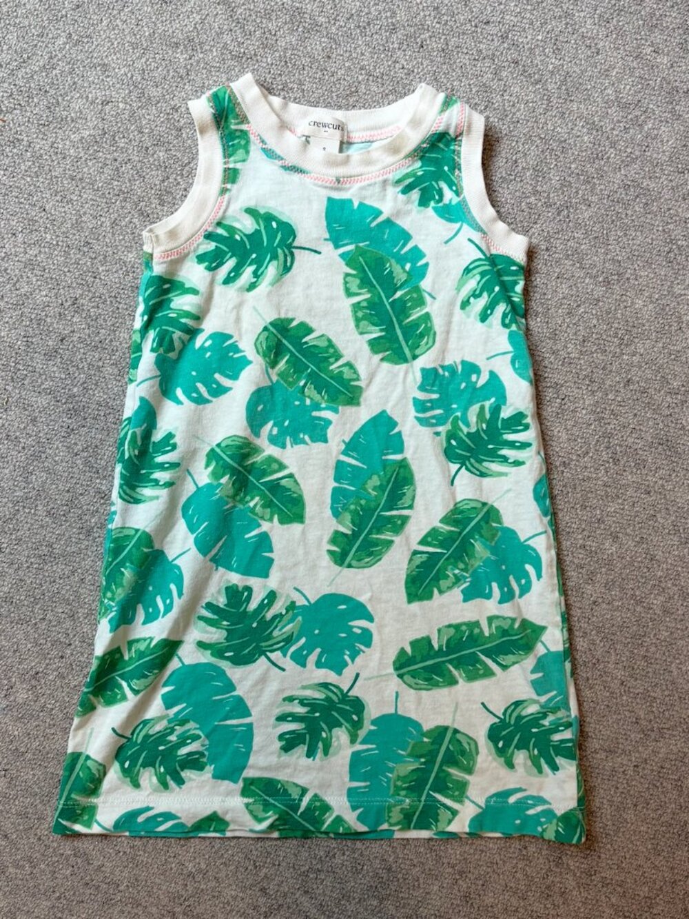 Crewcuts Tropical Palm Leaf Dress (Size 2)